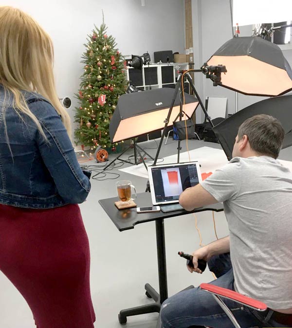 BTS from photoshoot shooting pillows throws towells new jersey product photography