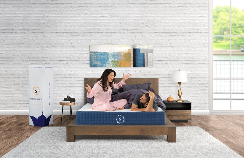 Mattress commercial photography with models family bed studio high end advertising