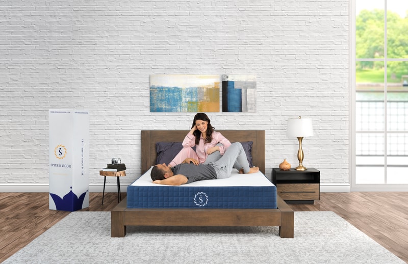 Mattress commercial photography with models family bed studio high end advertising