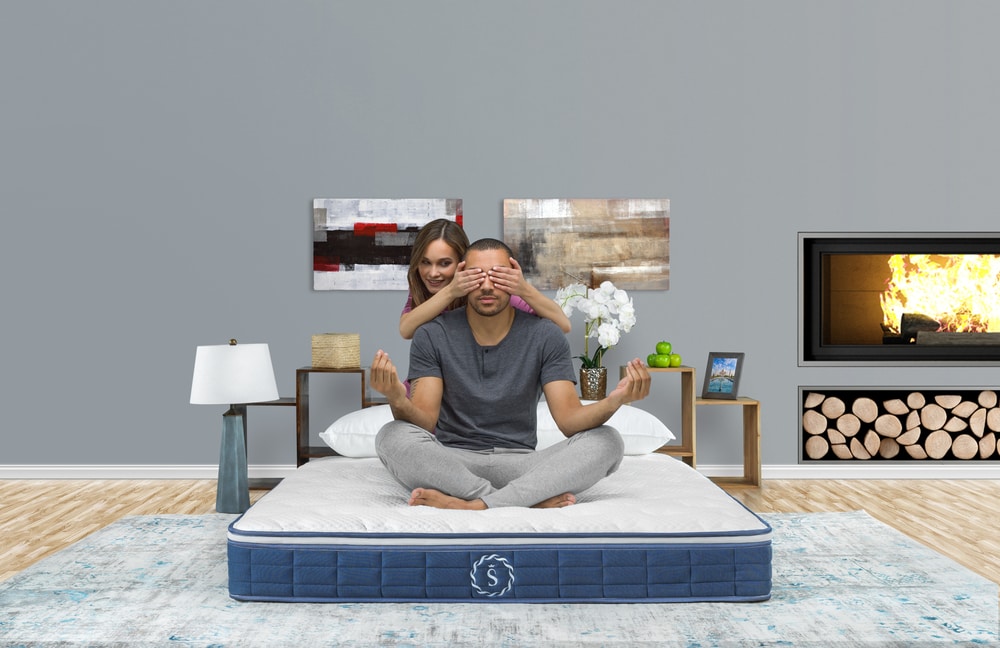 Mattress commercial photography with models family bed studio high end advertising