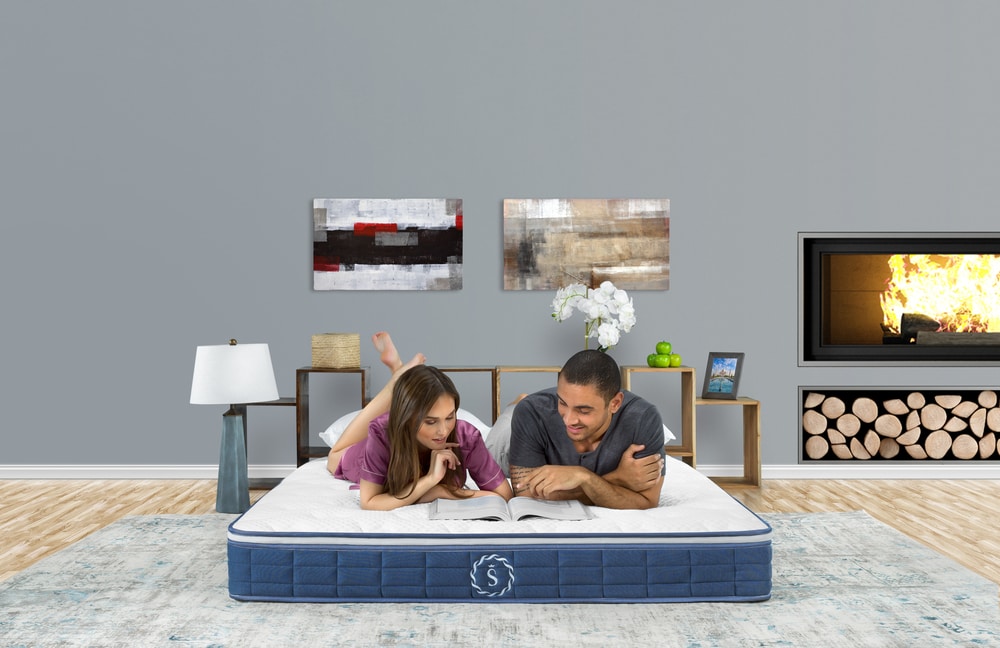 Mattress commercial photography with models family bed studio high end advertising