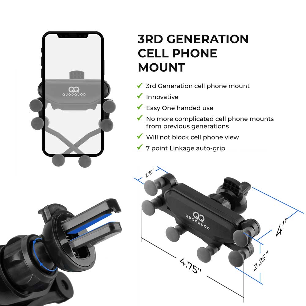 Explanation Graphic of a Cell Phone Mount for Amazon Listings