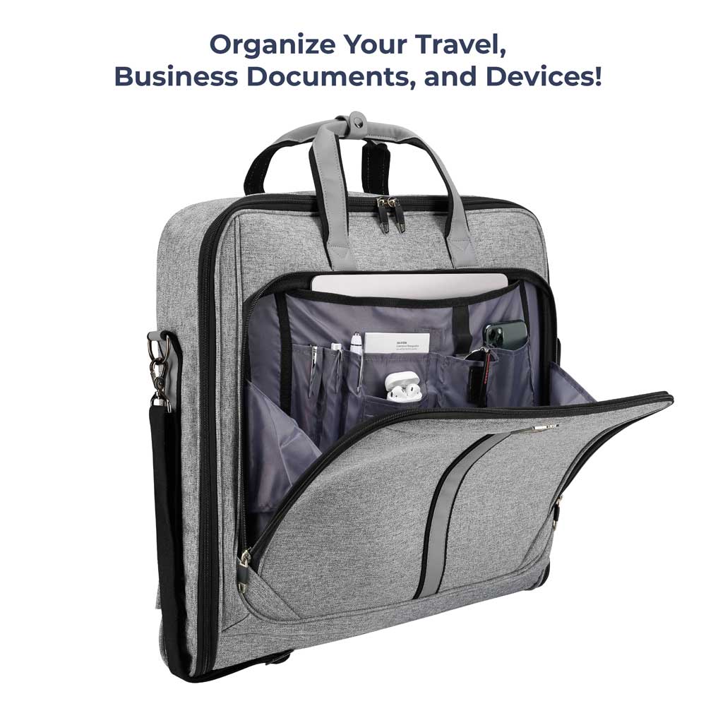 Suit carry bag photography on white background