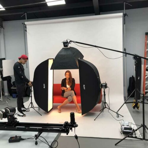 Behind the Scenes of a Photoshoot with a model on action at Isa Aydin Studio Photography