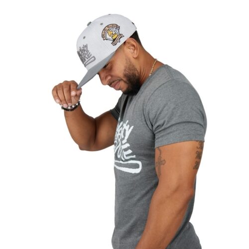 Hoodie and hat clothing photography with a male model on a white background