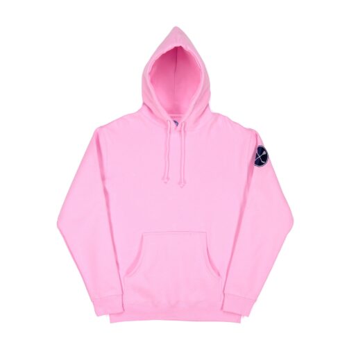 Pink hoodie clothing photography on a white background