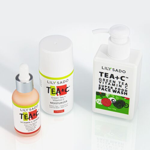 Skincare products bundle image on white for ecommerce listing