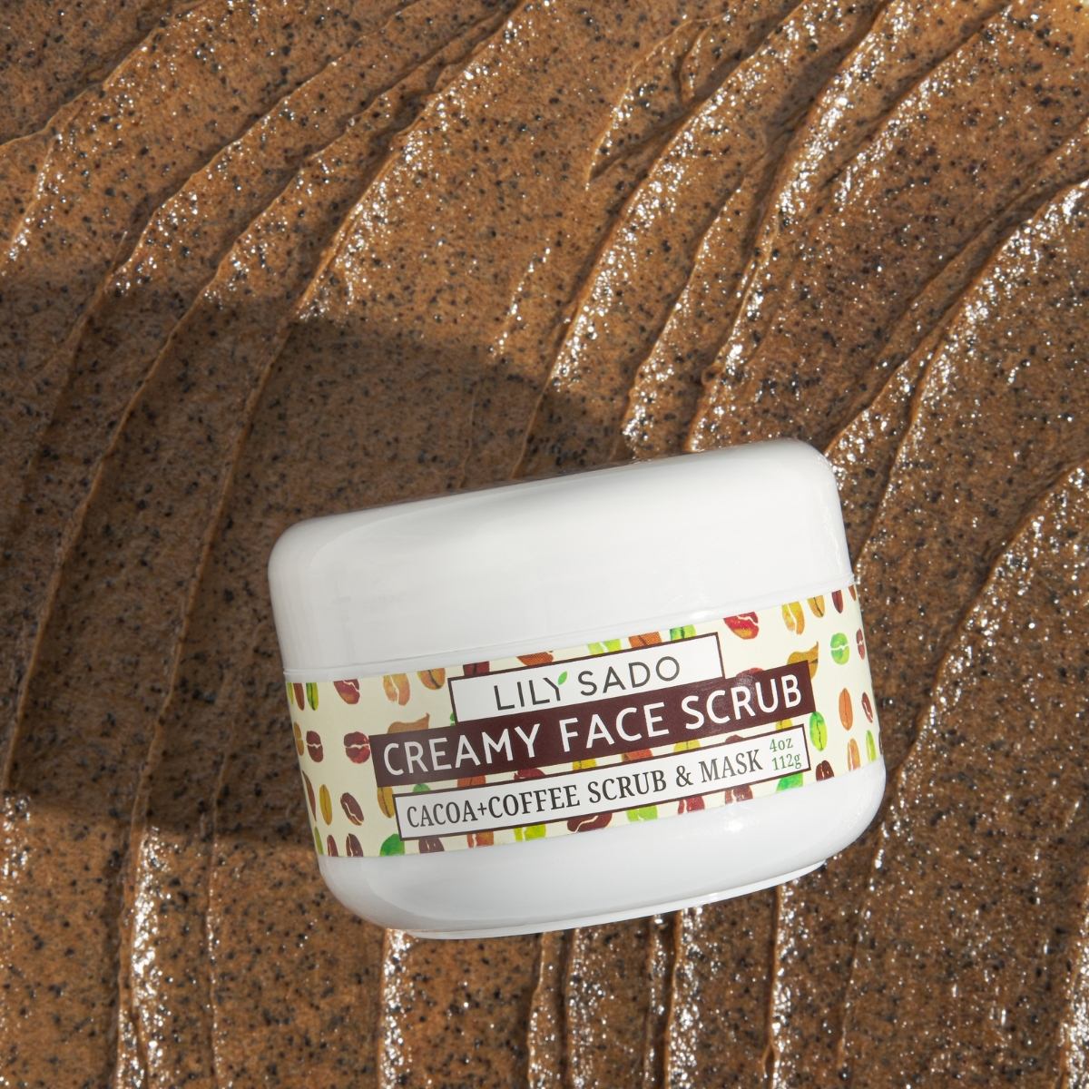 face scrub with swatch mocha