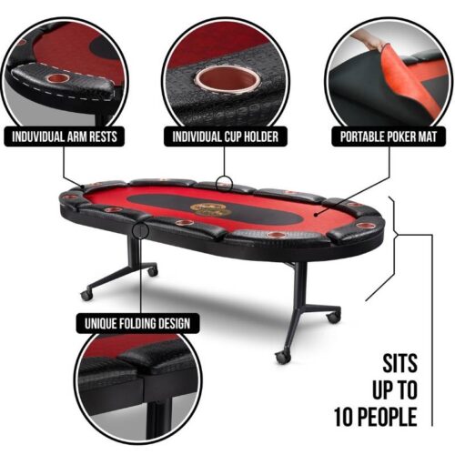 Red and black color poker table photoshoot for eCommerce