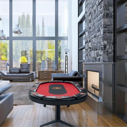 Composite shot of a poker table