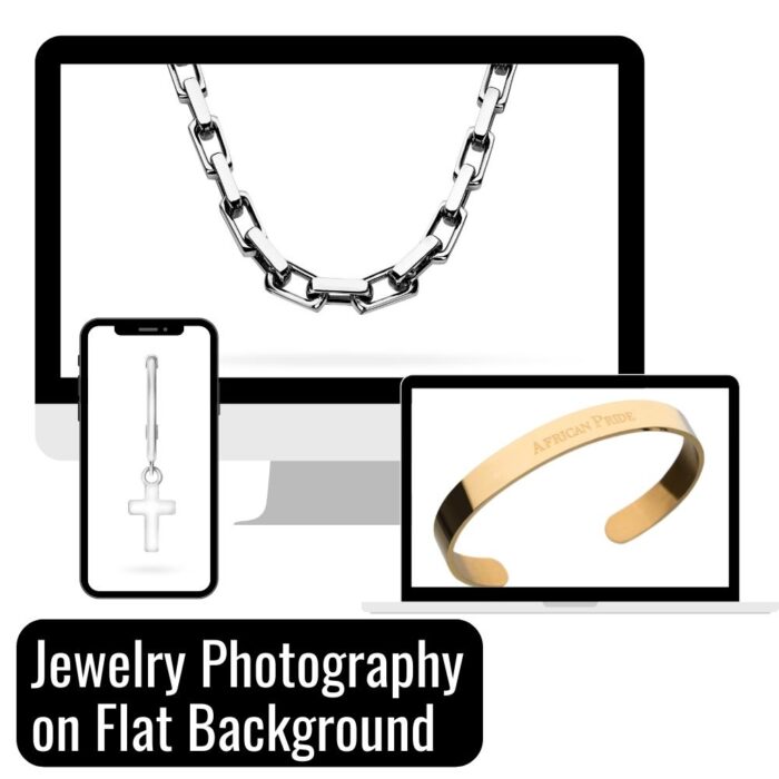 Jewelry Photography on a flat background