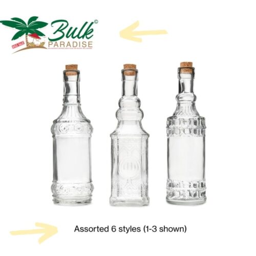 Glass bottles product photography on a white background