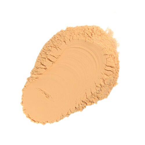 Beige color swatch of a cosmetic product on a white background. Cosmetics swatch photography by Isa Aydin.