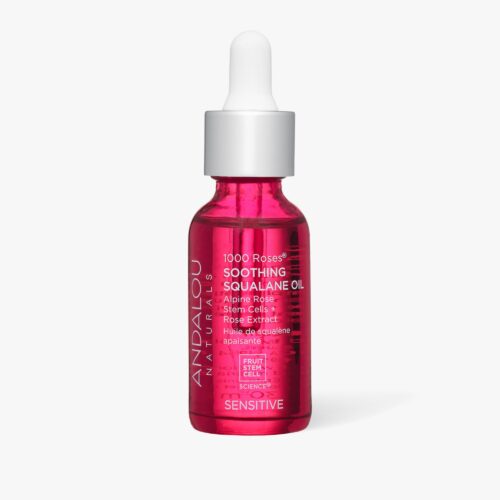 eCommerce shot on white of a pink oil bottle for a cosmetics photoshoot