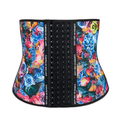 Product photography corset on a model with a white background