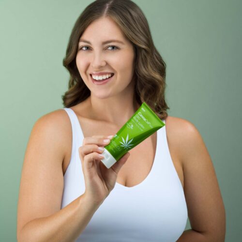Commercial beauty product shoot on a green background with female model by Isa Aydin nj ny la