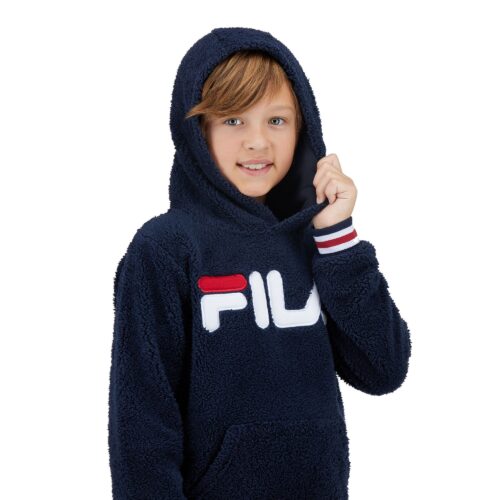 Kids hoodie apparel photoshoot with model on white background
