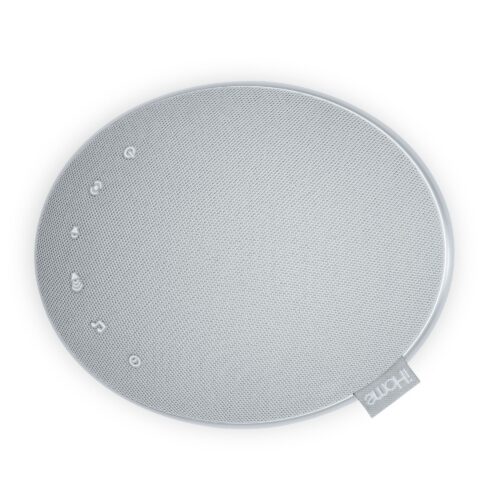 Product shots of a home environment friendly speaker with a white background