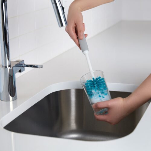 Blu scrub brush creative lifestyle photoshoot product photography with model