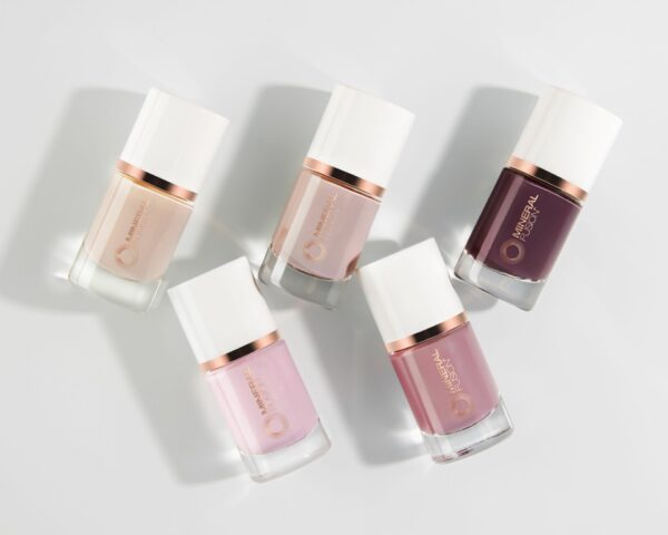 Nail color creative lifestyle commercial product photography on a white background