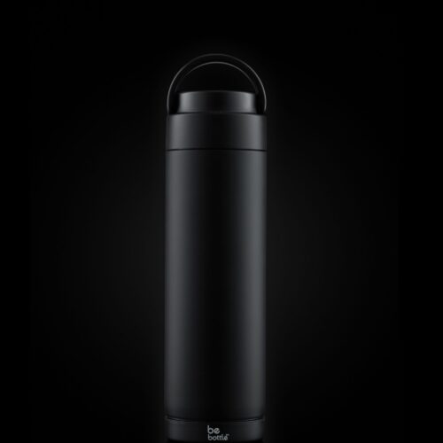 Black color bottle product photoshoot on a black background for ecommercia