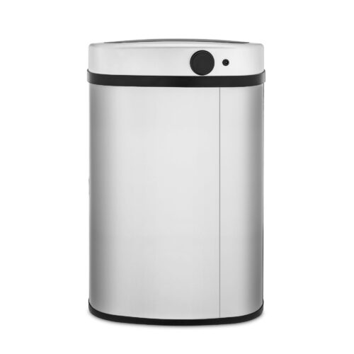 Front hero shot of a shiny electric bin on a white background,