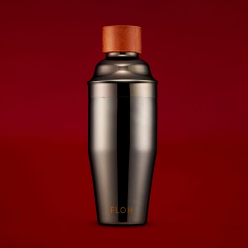 Black color cocktail shaker product photoshoot on a dark red background by Isa Aydin NJ NY LA