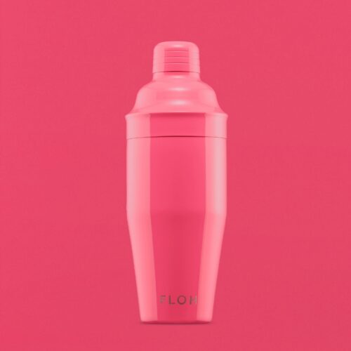 Pink color cocktail shaker product photoshoot on a pink background by Isa Aydin NJ NY LA
