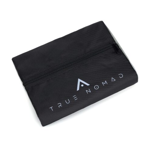 Hero shot of a black colored foldable travel bag on a white background by Isa Aydin nj ny la