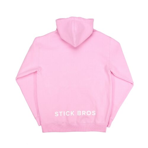 Pink color hoodie clothing photoshoot on a white background with back side of angle