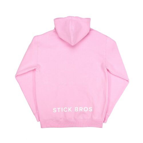 Pink color hoodie clothing photoshoot on a white background with back side of angle