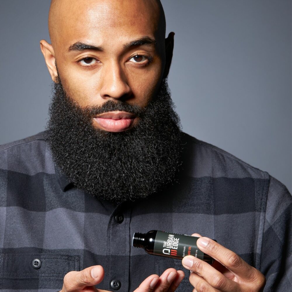 Commercial cosmetic product photoshoot with black male model by Isa Aydin nj ny la