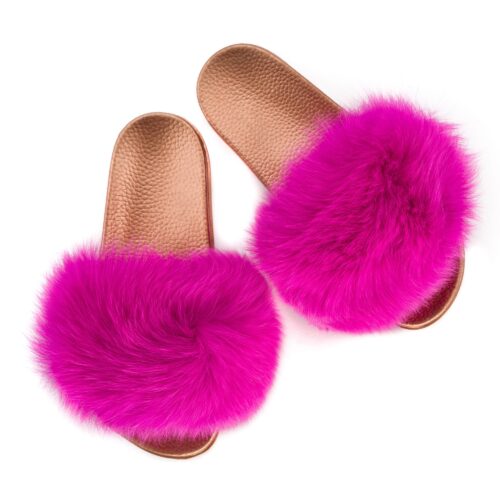 Pink fur sleepers shot on white background for e commerce