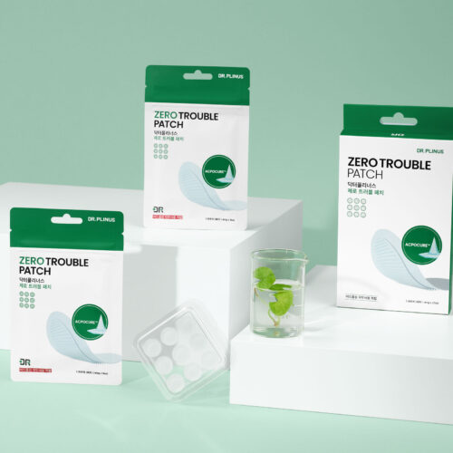 Skincare creative shot with props for face patch boxes and pouches by Isa Aydin NJ NY LA