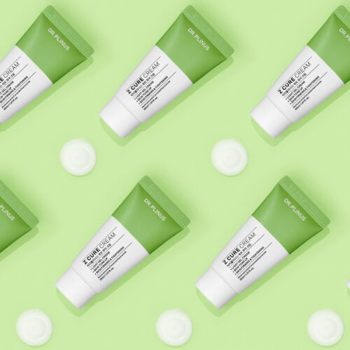 Swatches and products image for a professional skincare photoshoot