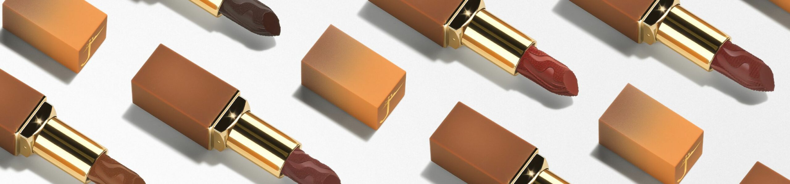 Cosmetics photography of lipsticks in a creative layout for promotion