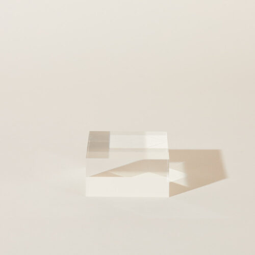 Glass cube props photoshoot on a beige background by Isa Aydin nj ny la