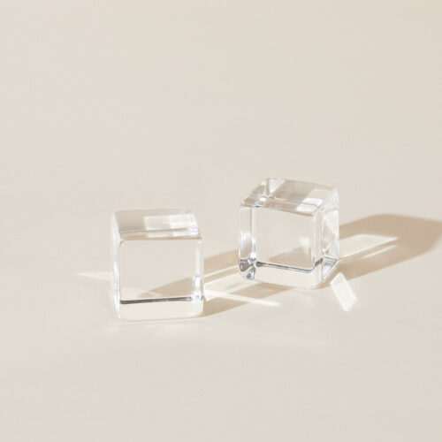 Glass cubes props photoshoot on a beige background by Isa Aydin nj ny la