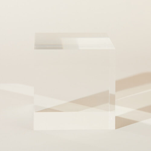 Glass cube props photoshoot on a beige background by Isa Aydin nj ny la