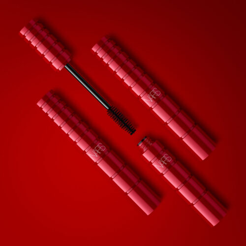 Commercial cosmetics photography on a red background by Isa Aydin nj ny la