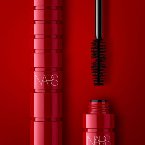 Makeup cosmetics photoshoot on a red background by Isa Aydin nj ny la