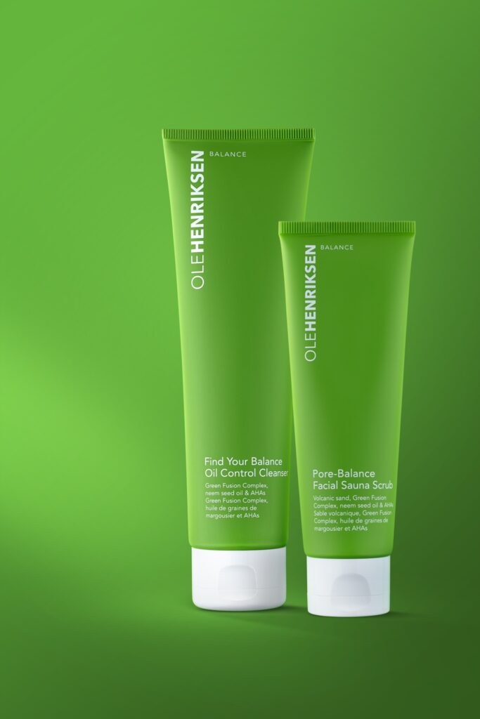 OLEHENRIKSEN skincare product photography on a green background by Isa Aydin nj ny la