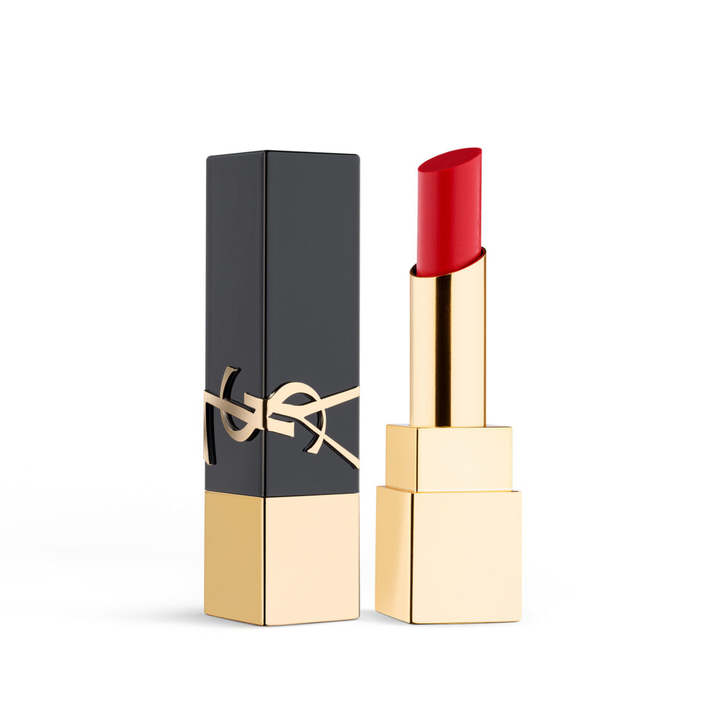 YSL red color lipstick on a white background commercial makeup product photography by Isa Aydin nj ny la