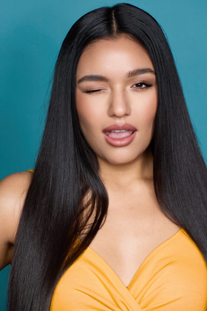 Model wearing a makeup for product photography. Shot by photographer Isa Aydin LA NJ NY