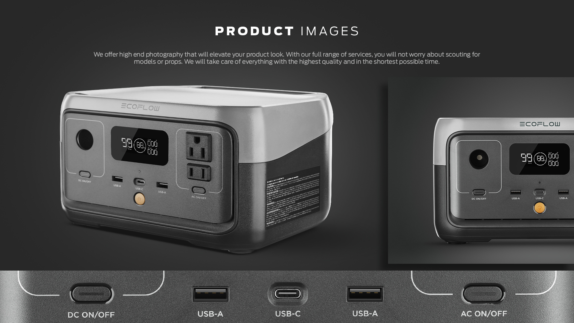 Advertisement electronic Ecoflow product close-up shot. Photographer by Isa Aydin NJ NY LA