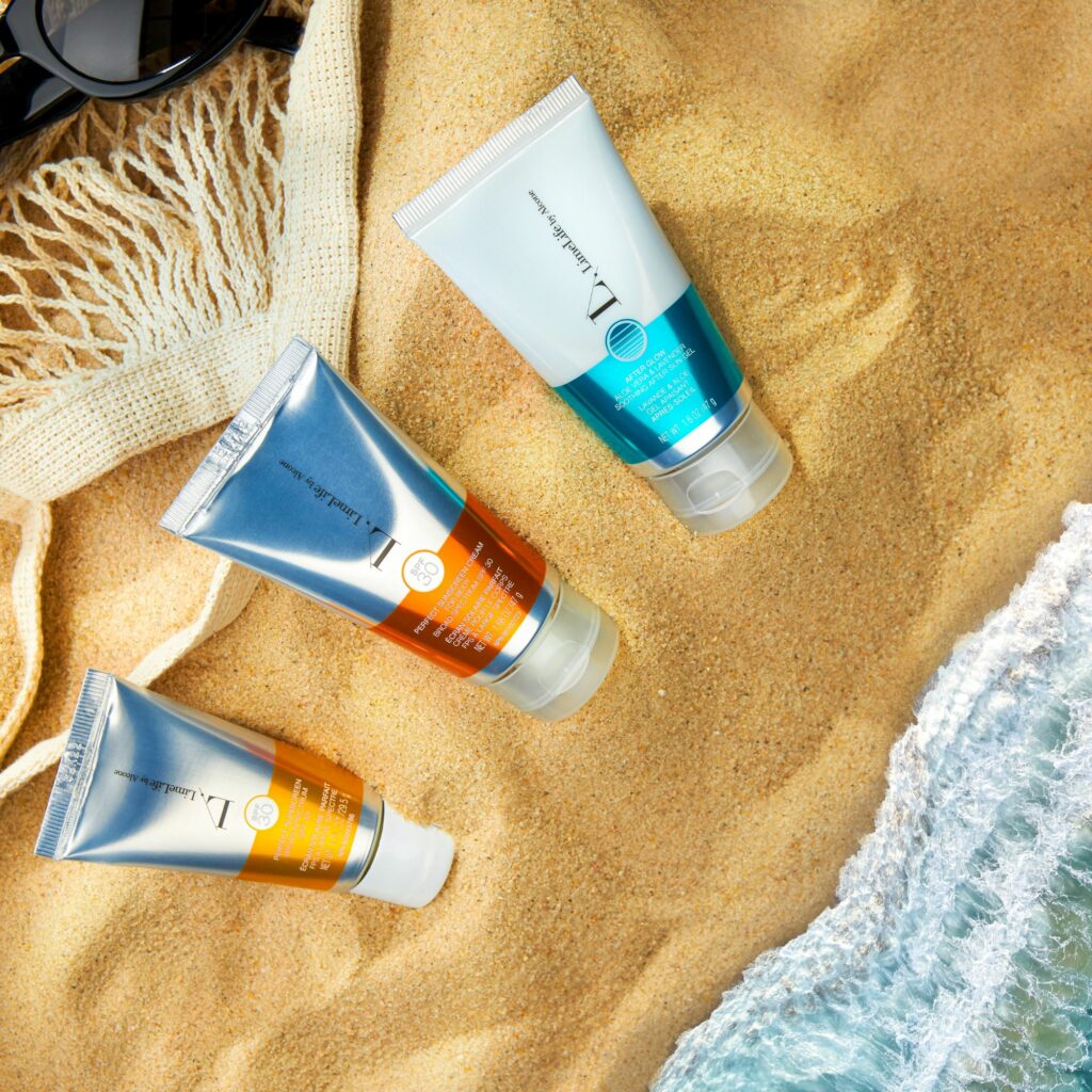 Commercial creative skin care product shoot with sand by Isa Aydin NJ NY LA